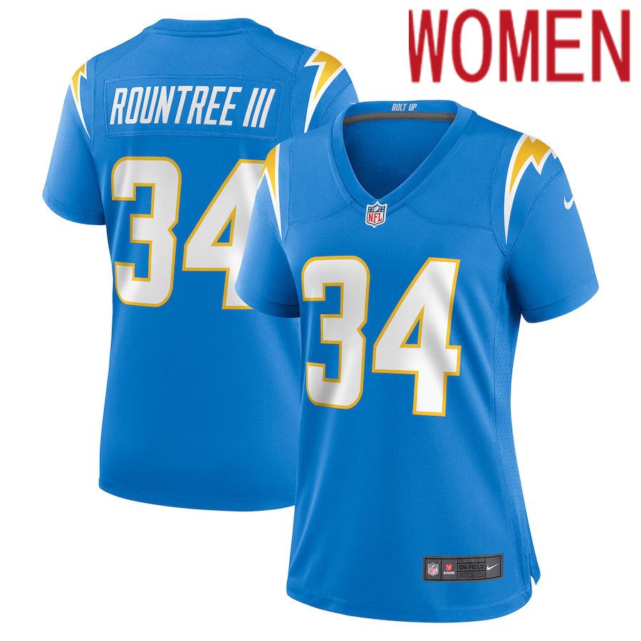 Women Los Angeles Chargers 34 Larry Rountree III Nike Powder Blue Player Game NFL Jersey